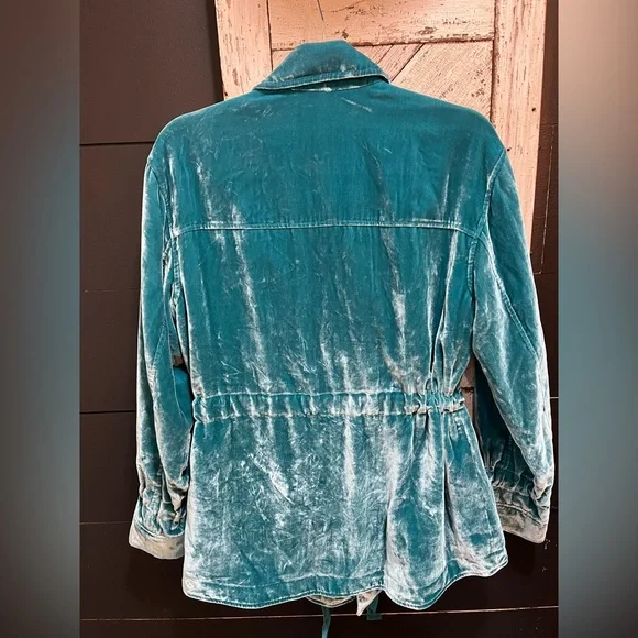 cinq a' sept Mathieu Tie-front Velvet
Utility Jacket In Pacific Turquoise NWOT - Picture 8 of 9